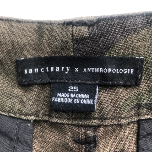 Sanctuary by Anthropologie Linen Relaxed Fit Camo Cargo Pants Size 25 - Picture 4 of 16